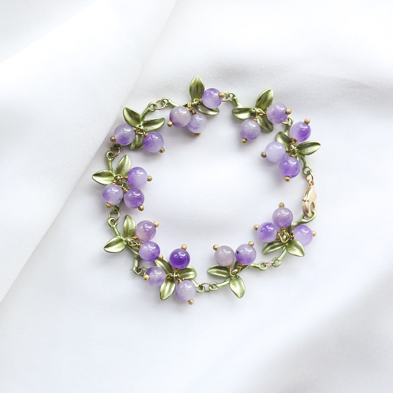 Venta al por mayor Vintage Chinoiserie Berry Aleación Pulsera